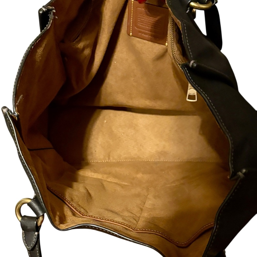 COACH Theo Tote Black Leather Shoulder Bag w/Golden Accents, Authentic. EUC - Picture 11 of 16